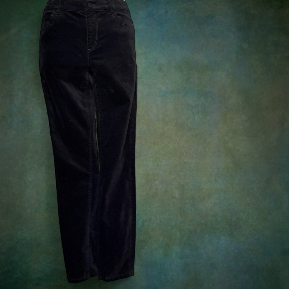 Ann Taylor Black Velvet Stretch Skinny Pants Size 4 S Pocket Ankle Y2K Designer